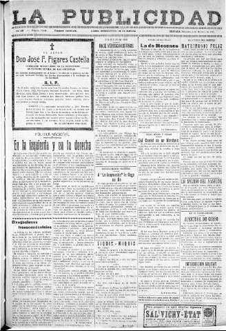 'La publicidad  : diario de avisos noticias y telegramas. Eco fiel de la opinión y verdadero defensor de los intereses morales y materiales de Granada y su provincia' - Año LII Número 33448  - 1932 Octubre 05