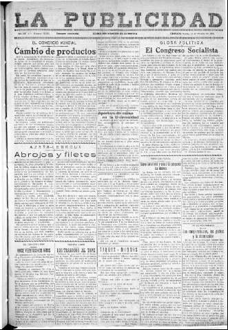 'La publicidad  : diario de avisos noticias y telegramas. Eco fiel de la opinión y verdadero defensor de los intereses morales y materiales de Granada y su provincia' - Año LII Número 33453  - 1932 Octubre 11