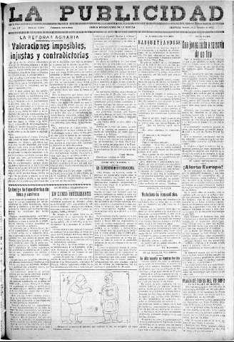 'La publicidad  : diario de avisos noticias y telegramas. Eco fiel de la opinión y verdadero defensor de los intereses morales y materiales de Granada y su provincia' - Año LII Número 33469  - 1932 Octubre 29