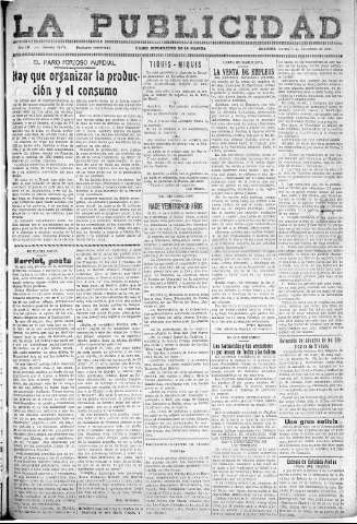 'La publicidad  : diario de avisos noticias y telegramas. Eco fiel de la opinión y verdadero defensor de los intereses morales y materiales de Granada y su provincia' - Año LII Número 33471  - 1932 Noviembre 01