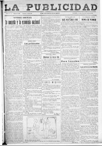 'La publicidad  : diario de avisos noticias y telegramas. Eco fiel de la opinión y verdadero defensor de los intereses morales y materiales de Granada y su provincia' - Año LII Número 33484  - 1932 Noviembre 26