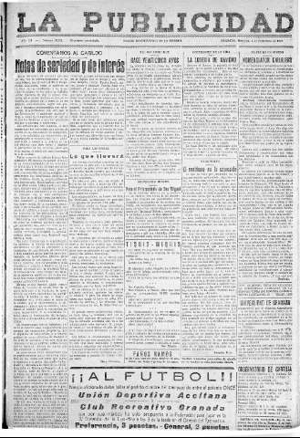 'La publicidad  : diario de avisos noticias y telegramas. Eco fiel de la opinión y verdadero defensor de los intereses morales y materiales de Granada y su provincia' - Año LII Número 33491  - 1932 Diciembre 04