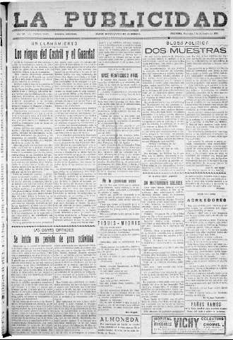 'La publicidad  : diario de avisos noticias y telegramas. Eco fiel de la opinión y verdadero defensor de los intereses morales y materiales de Granada y su provincia' - Año LII Número 33493  - 1932 Diciembre 07