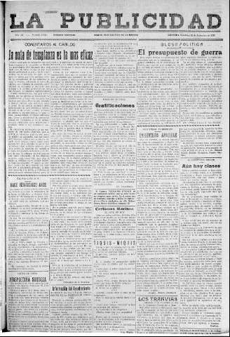 'La publicidad  : diario de avisos noticias y telegramas. Eco fiel de la opinión y verdadero defensor de los intereses morales y materiales de Granada y su provincia' - Año LII Número 33503  - 1932 Diciembre 18
