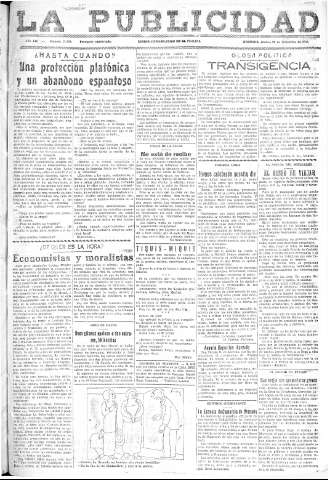 'La publicidad  : diario de avisos noticias y telegramas. Eco fiel de la opinión y verdadero defensor de los intereses morales y materiales de Granada y su provincia' - Año LII Número 33510  - 1932 Diciembre 29