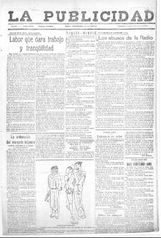 'La publicidad  : diario de avisos noticias y telegramas. Eco fiel de la opinión y verdadero defensor de los intereses morales y materiales de Granada y su provincia' - Año LIV Número 18493  - 1935 Enero 11