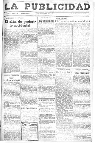 'La publicidad  : diario de avisos noticias y telegramas. Eco fiel de la opinión y verdadero defensor de los intereses morales y materiales de Granada y su provincia' - Año LIV Número 18443  - 1935 Octubre 19