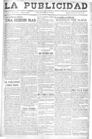 'La publicidad  : diario de avisos noticias y telegramas. Eco fiel de la opinión y verdadero defensor de los intereses morales y materiales de Granada y su provincia' - Año LIV Número 18444  - 1935 Octubre 20