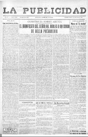 'La publicidad  : diario de avisos noticias y telegramas. Eco fiel de la opinión y verdadero defensor de los intereses morales y materiales de Granada y su provincia' - Año LIV Número 18493  - 1935 Diciembre 17