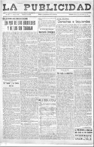 'La publicidad  : diario de avisos noticias y telegramas. Eco fiel de la opinión y verdadero defensor de los intereses morales y materiales de Granada y su provincia' - Año LIV Número 18500  - 1935 Diciembre 26