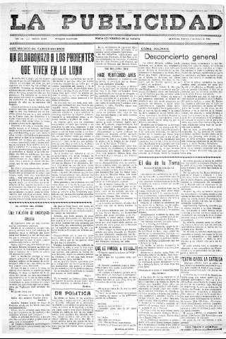 'La publicidad  : diario de avisos noticias y telegramas. Eco fiel de la opinión y verdadero defensor de los intereses morales y materiales de Granada y su provincia' - Año LV Número 18507  - 1936 Enero 03