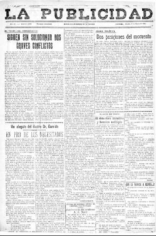 'La publicidad  : diario de avisos noticias y telegramas. Eco fiel de la opinión y verdadero defensor de los intereses morales y materiales de Granada y su provincia' - Año LV Número 18526  - 1936 Enero 25