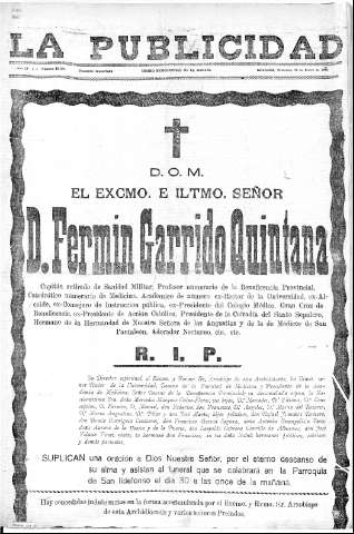 'La publicidad  : diario de avisos noticias y telegramas. Eco fiel de la opinión y verdadero defensor de los intereses morales y materiales de Granada y su provincia' - Año LV Número 18529  - 1936 Enero 29