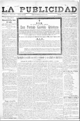 'La publicidad  : diario de avisos noticias y telegramas. Eco fiel de la opinión y verdadero defensor de los intereses morales y materiales de Granada y su provincia' - Año LV Número 18530  - 1936 Enero 30