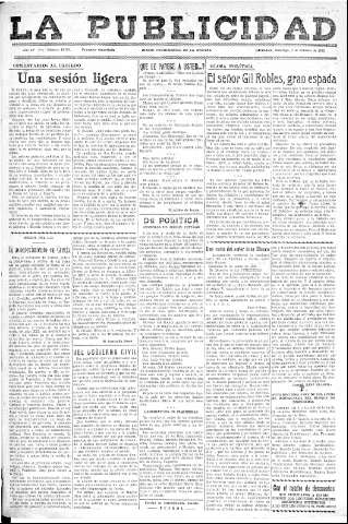 'La publicidad  : diario de avisos noticias y telegramas. Eco fiel de la opinión y verdadero defensor de los intereses morales y materiales de Granada y su provincia' - Año LV Número 18533  - 1936 Febrero 02