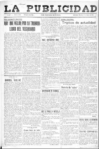 'La publicidad  : diario de avisos noticias y telegramas. Eco fiel de la opinión y verdadero defensor de los intereses morales y materiales de Granada y su provincia' - Año LV Número 18535  - 1936 Febrero 05