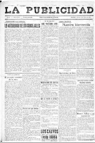 'La publicidad  : diario de avisos noticias y telegramas. Eco fiel de la opinión y verdadero defensor de los intereses morales y materiales de Granada y su provincia' - Año LV Número 18551  - 1936 Febrero 23