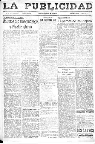 'La publicidad  : diario de avisos noticias y telegramas. Eco fiel de la opinión y verdadero defensor de los intereses morales y materiales de Granada y su provincia' - Año LV Número 18557  - 1936 Marzo 01