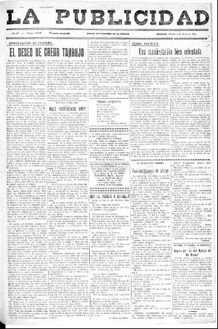 'La publicidad  : diario de avisos noticias y telegramas. Eco fiel de la opinión y verdadero defensor de los intereses morales y materiales de Granada y su provincia' - Año LV Número 18562  - 1936 Marzo 07