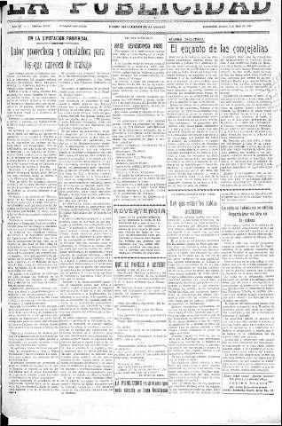 'La publicidad  : diario de avisos noticias y telegramas. Eco fiel de la opinión y verdadero defensor de los intereses morales y materiales de Granada y su provincia' - Año LV Número 18582  - 1936 Abril 02