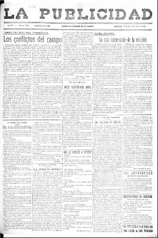 'La publicidad  : diario de avisos noticias y telegramas. Eco fiel de la opinión y verdadero defensor de los intereses morales y materiales de Granada y su provincia' - Año LV Número 18614  - 1936 Mayo 13