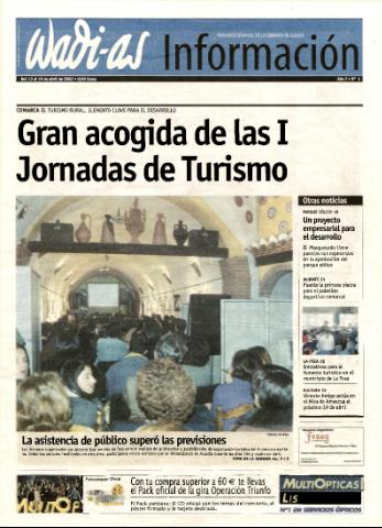 'Wadi-as información : periódico semanal de la comarca de Guadix.' - Año I Número 1 - 2002 abril 13