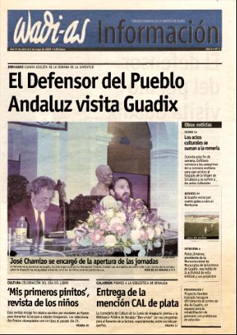 'Wadi-as información : periódico semanal de la comarca de Guadix.' - Año 0 Número 3 - 2002 abril 27