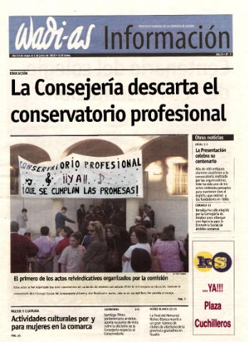 'Wadi-as información : periódico semanal de la comarca de Guadix.' - Año 0 Número 7 - 2002 mayo 25