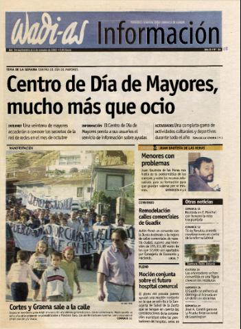 'Wadi-as información : periódico semanal de la comarca de Guadix.' - Año 0 Número 25 - 2002 septiembre 28