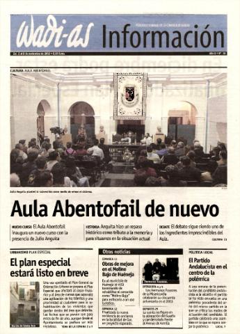 'Wadi-as información : periódico semanal de la comarca de Guadix.' - Año 0 Número 30 - 2002 noviembre 2