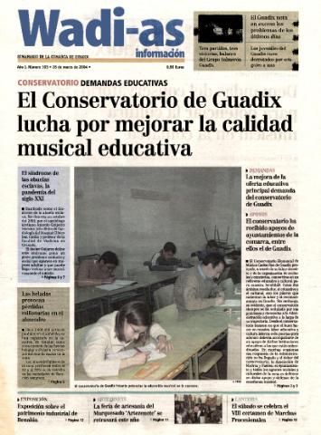 'Wadi-as información : periódico semanal de la comarca de Guadix.' - Año I Número 103 - 2004 marzo 26