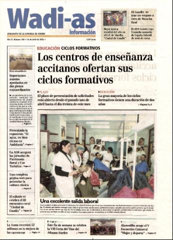 'Wadi-as información : periódico semanal de la comarca de Guadix.' - Año II Número 106 - 2004 abril 16