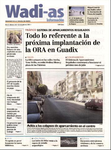 'Wadi-as información : periódico semanal de la comarca de Guadix.' - Año II Número 116 - 2004 junio 25