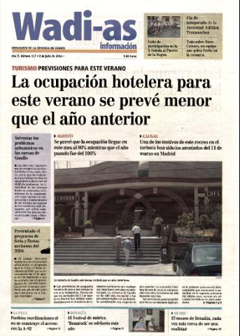 'Wadi-as información : periódico semanal de la comarca de Guadix.' - Año II Número 117 - 2004 julio 2
