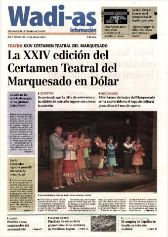 'Wadi-as información : periódico semanal de la comarca de Guadix.' - Año II Número 119 - 2004 julio 16