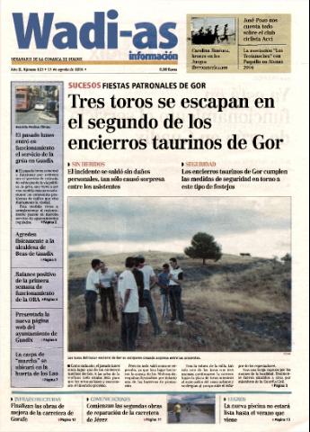 'Wadi-as información : periódico semanal de la comarca de Guadix.' - Año II Número 123 - 2004 agosto 13
