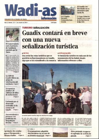 'Wadi-as información : periódico semanal de la comarca de Guadix.' - Año II Número 130 - 2004 octubre 1