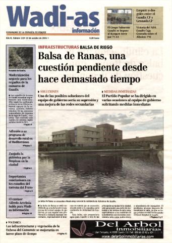 'Wadi-as información : periódico semanal de la comarca de Guadix.' - Año II Número 133 - 2004 octubre 22
