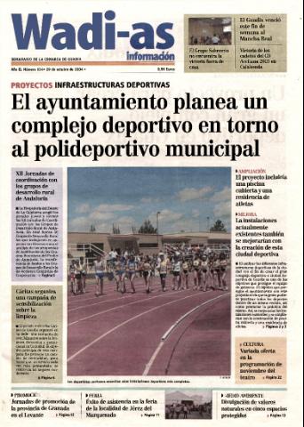 'Wadi-as información : periódico semanal de la comarca de Guadix.' - Año II Número 134 - 2004 octubre 29