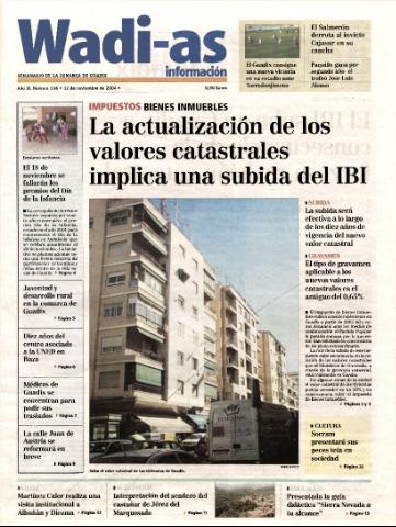 'Wadi-as información : periódico semanal de la comarca de Guadix.' - Año II Número 136 - 2004 noviembre 12