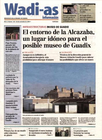 'Wadi-as información : periódico semanal de la comarca de Guadix.' - Año II Número 138 - 2004 noviembre 26