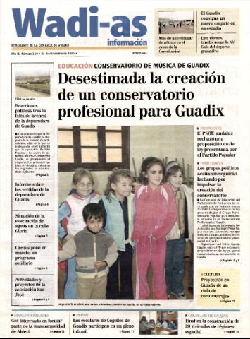 'Wadi-as información : periódico semanal de la comarca de Guadix.' - Año II Número 140 - 2004 diciembre 10