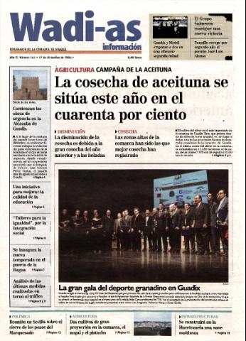 'Wadi-as información : periódico semanal de la comarca de Guadix.' - Año II Número 141 - 2004 diciembre 17