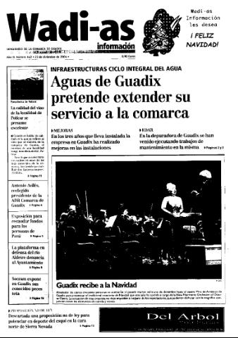 'Wadi-as información : periódico semanal de la comarca de Guadix.' - Año II Número 142 - 2004 diciembre 23