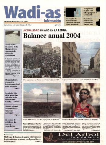 'Wadi-as información : periódico semanal de la comarca de Guadix.' - Año II Número 143 - 2004 diciembre 30