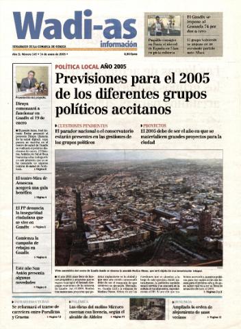 'Wadi-as información : periódico semanal de la comarca de Guadix.' - Año II Número 145 - 2005 enero 14