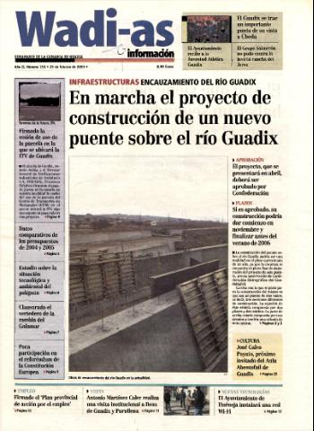 'Wadi-as información : periódico semanal de la comarca de Guadix.' - Año II Número 151 - 2005 febrero 25