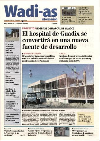'Wadi-as información : periódico semanal de la comarca de Guadix.' - Año II Número 153 - 2005 marzo 11