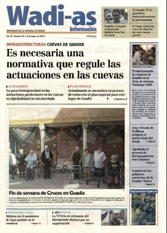 'Wadi-as información : periódico semanal de la comarca de Guadix.' - Año III Número 161 - 2005 mayo 6