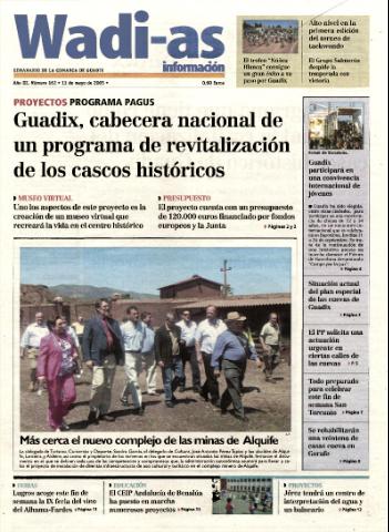 'Wadi-as información : periódico semanal de la comarca de Guadix.' - Año III Número 162 - 2005 mayo 13